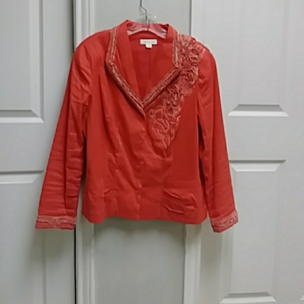 Coldwater Creek Coral and beige jacket